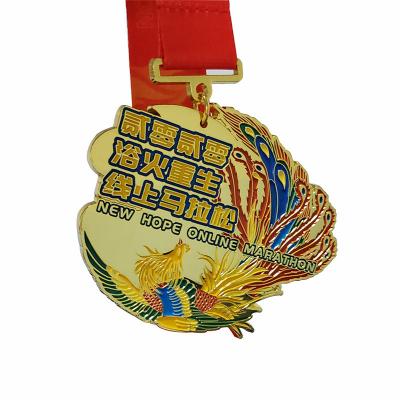 Médaille courante de finisseur de sport de médaille de marathon d'alliage de zinc avec la lanière