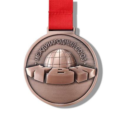 Médailles personnalisées de marathon en métal d'or de galvanoplastie de cuivre de moulage mécanique sous pression