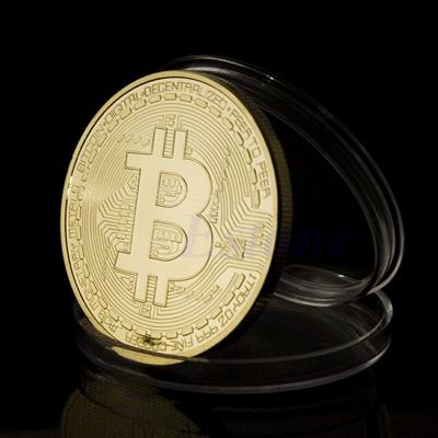 Pièce BTC à collectionner Bitcoin plaquée or pour cadeau de collection