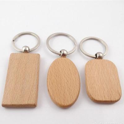 Porte-clés en bois personnalisé en bois vierge avec logo DIY
